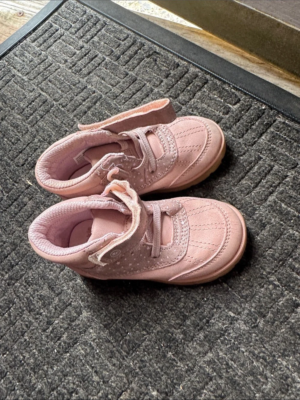 Kids Pink Velcro Trainer Sneakers